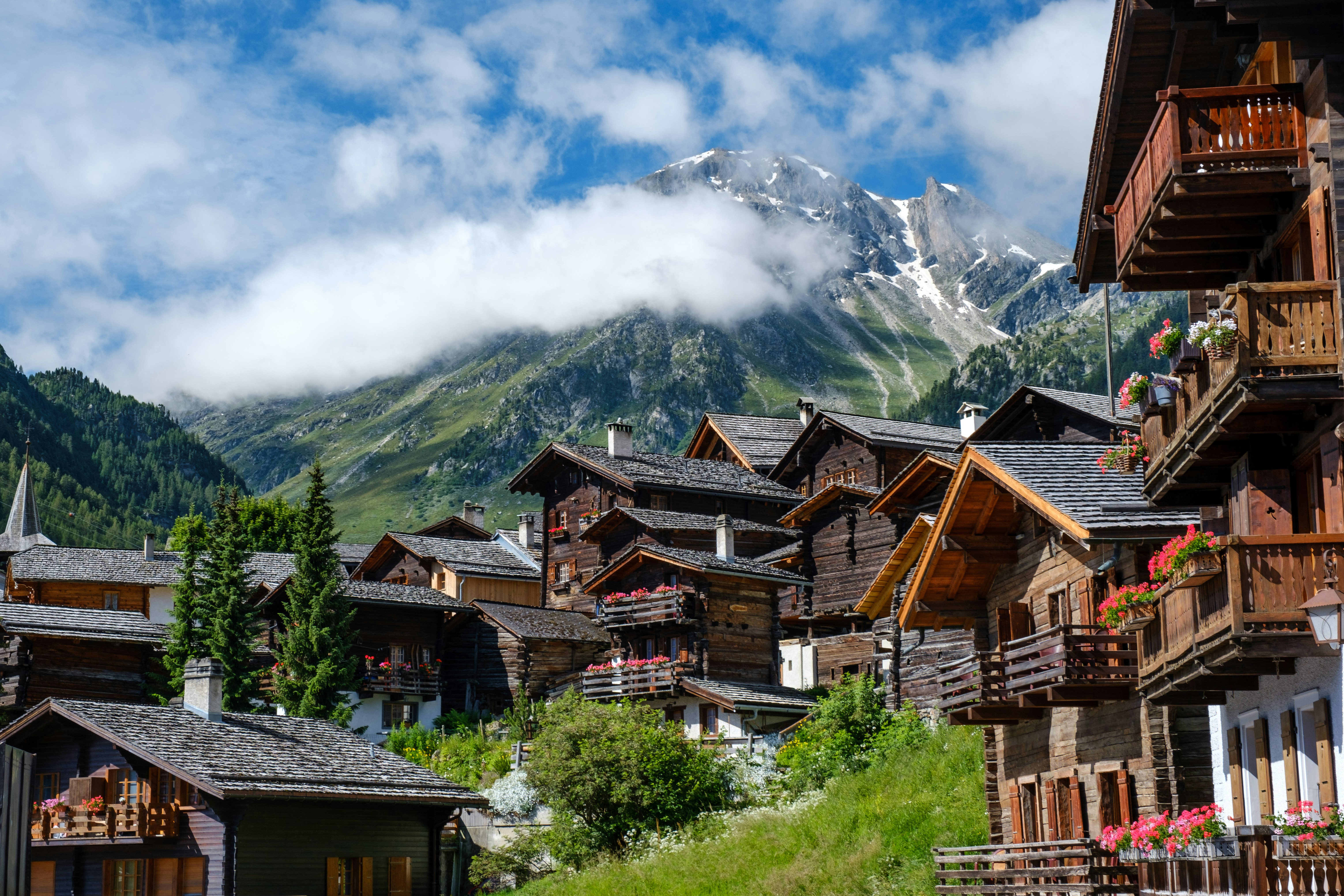Majestic peaks of Swiss Alps in Switzerland